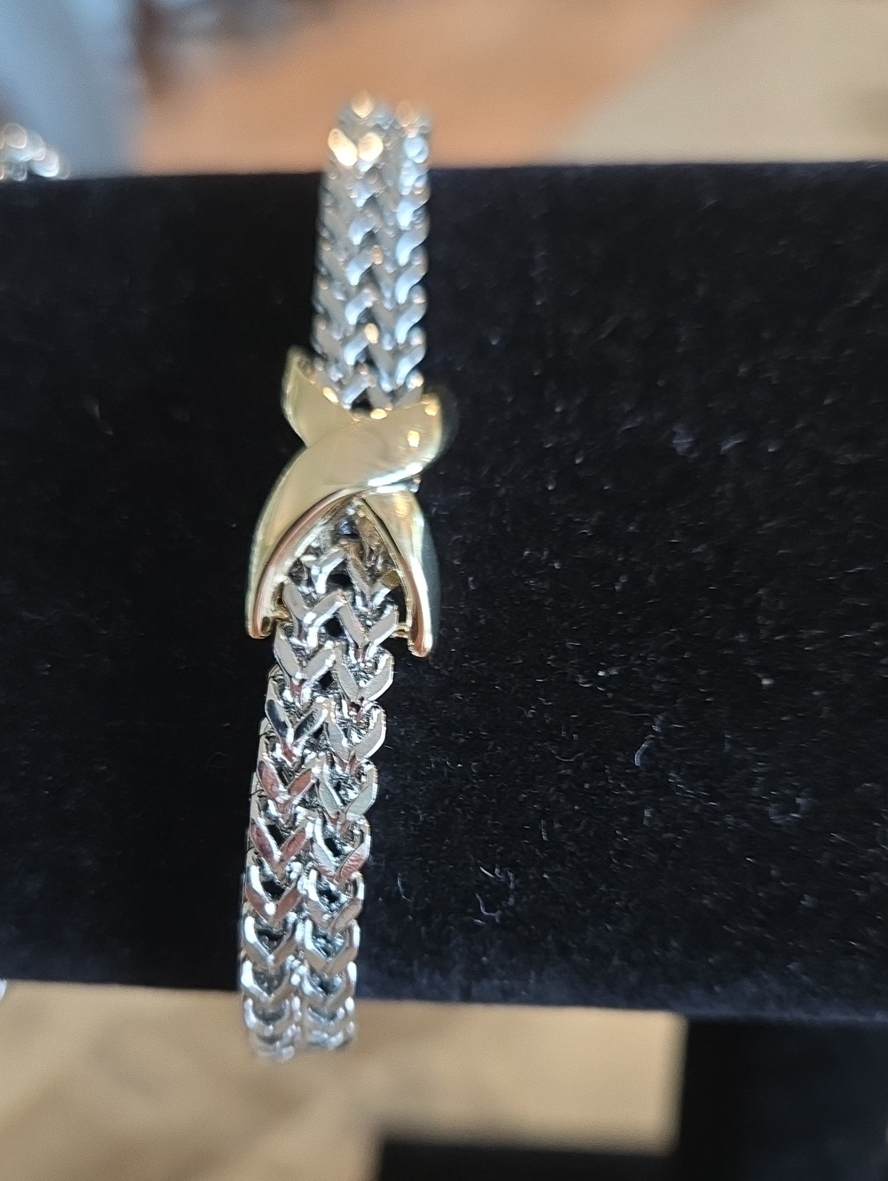 Sterling Silver Braided Bracelet with Gold Accent, NWOT